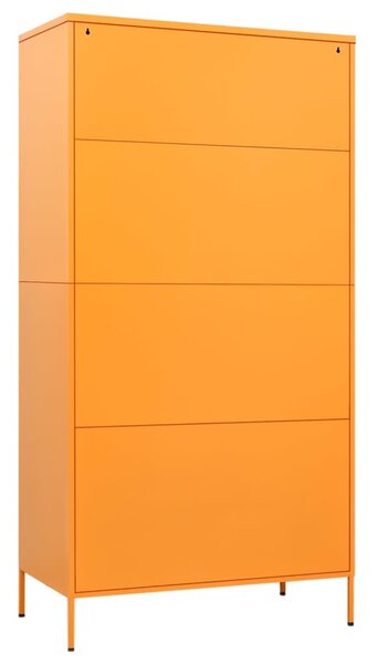 Mustársárga acél ruhásszekrény 90 x 50 x 180 cm
