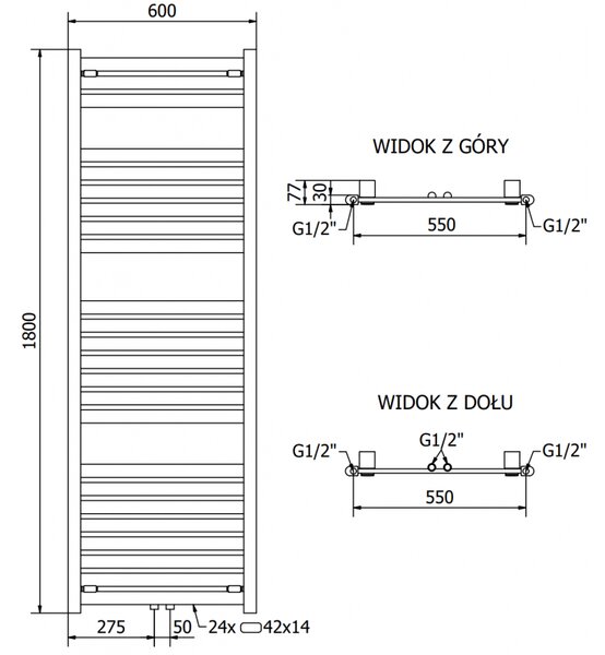 Mexen Uran, elektromos fűtőelem 1800x600 mm + fűtőrúd 900 W, fekete, W105-1800-600-2900-70