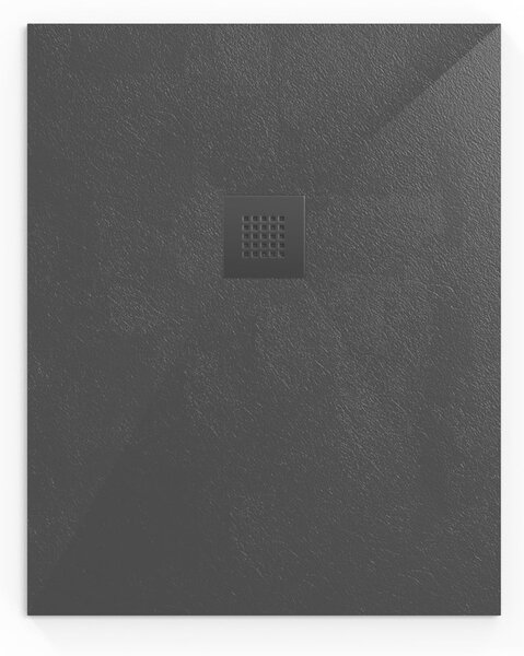 Zuhanytálca négyszögletes SAT Alek 100x80 cm öntött márvány fekete SATALEK10080