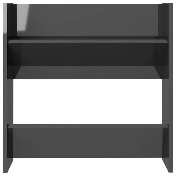 2 db magasfényű szürke szerelt fa fali cipősszekrény 60x18x60cm
