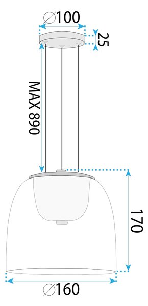LED függőlámpa APP1689-1PC A Gold