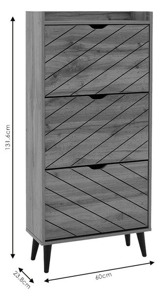 Cipősszekrény 9 párnak, Thelma, sonoma, 60x23.8x131.6 cm
