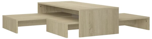 Szerelt fa rakásolható dohányzóasztalszett 100x100x26,5 cm