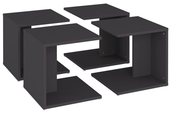 4 db szürke szerelt fa dohányzóasztal 33 x 33 x 33 cm