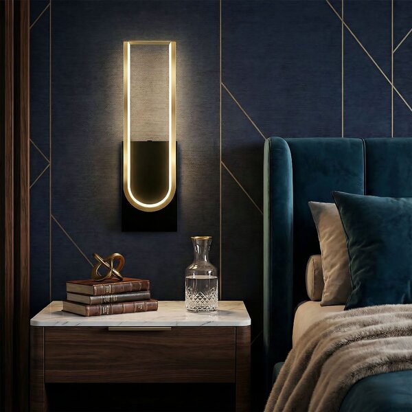 Fali lámpa LED APP1782-W Brush Gold/Black