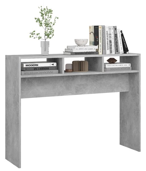 Betonszürke szerelt fa tálalóasztal 105 x 30 x 80 cm