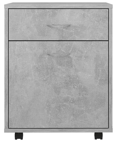 Betonszürke szerelt fa kerekes szekrény 45 x 38 x 54 cm