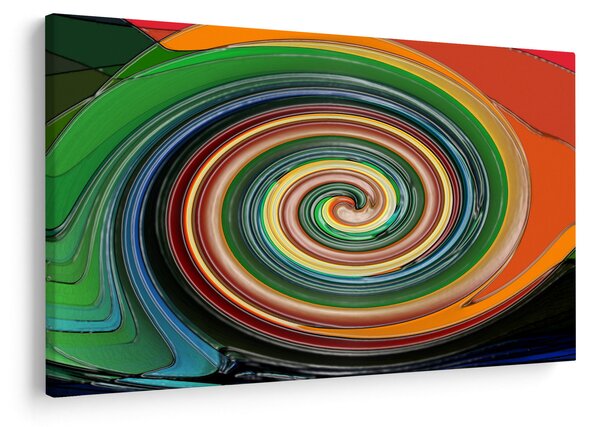 Absztrakt kép - színes spirál (90x60 cm)