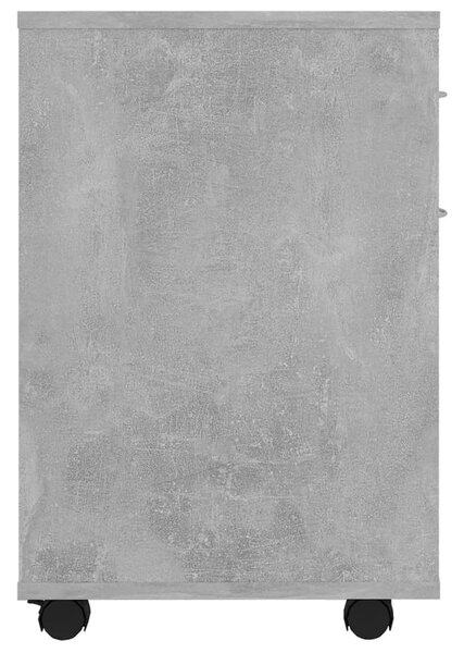 Betonszürke szerelt fa kerekes szekrény 45 x 38 x 54 cm