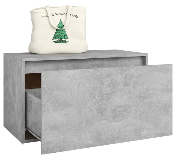 Betonszürke szerelt fa előszobapad 80 x 40 x 45 cm