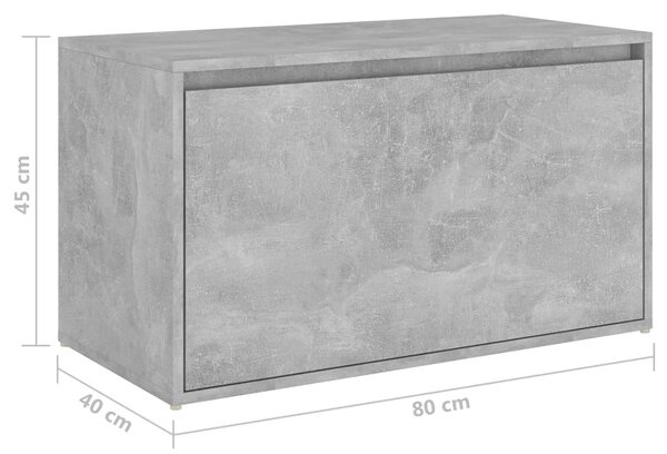 Betonszürke szerelt fa előszobapad 80 x 40 x 45 cm