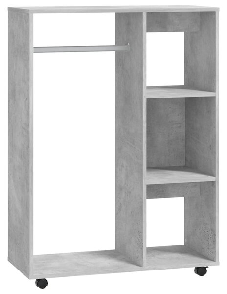 Betonszürke szerelt fa ruhásszekrény 80 x 40 x 110 cm