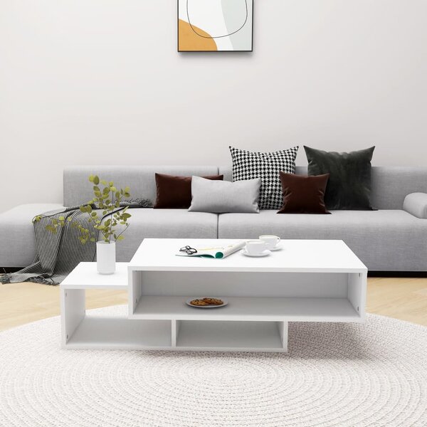Fehér szerelt fa dohányzóasztal 105 x 55 x 32 cm