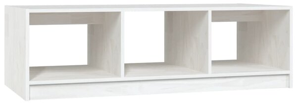 Fehér tömör fenyőfa dohányzóasztal 110 x 50 x 34 cm