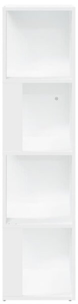 Fehér szerelt fa sarokszekrény 33 x 33 x 132 cm