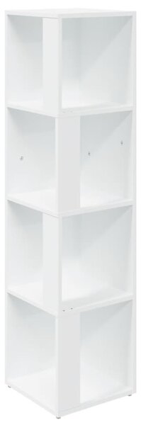 Fehér szerelt fa sarokszekrény 33 x 33 x 132 cm
