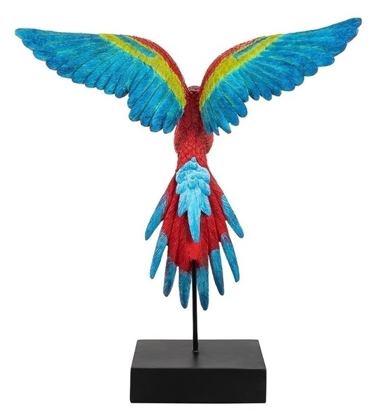 KARE Design Kiterjesztett Szárnyú Papagáj Dekoráció 52x61 cm Piros-Kék