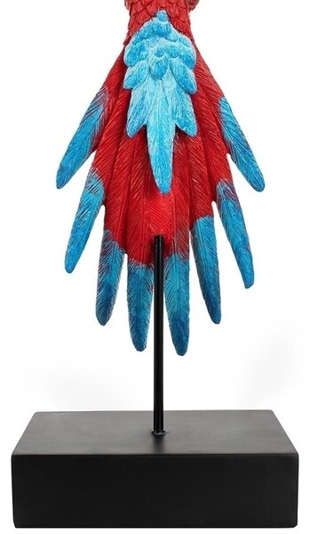 KARE Design Kiterjesztett Szárnyú Papagáj Dekoráció 52x61 cm Piros-Kék