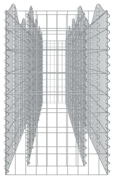 Íves horganyzott vas gabion magaságyás 400x50x100 cm