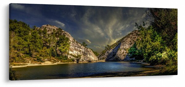 Tájkép tóval (120x50 cm)