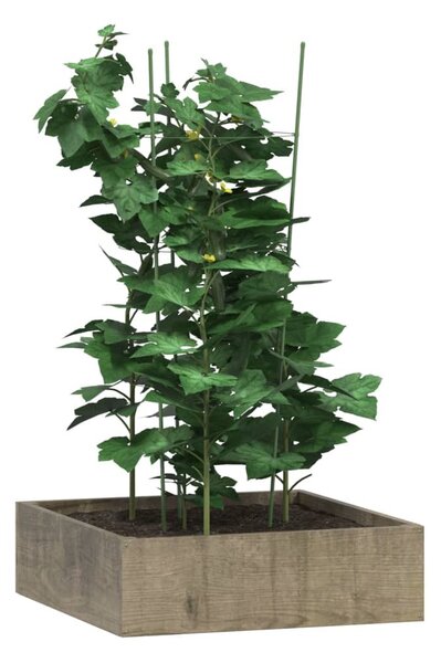 5 db zöld acél kerti növénytámasz 3 gyűrűvel 75 cm