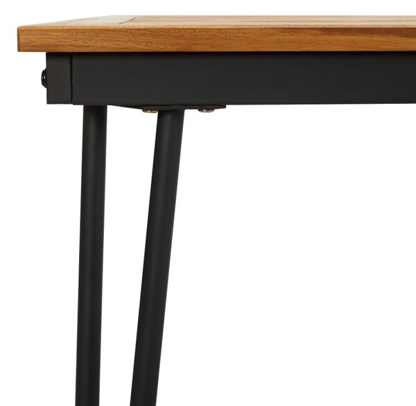 Tömör akácfa kerti asztal hajtűlábakkal 180 x 90 x 75 cm