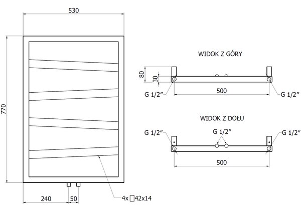Mexen, Mexen Zoom dekoratív fürdőszobai radiátor 770 x 530 mm, 275 W, fehér - W130-0770-530-00-20