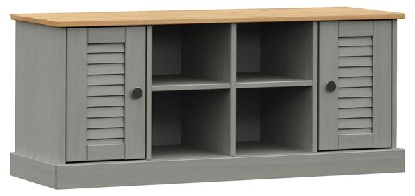 VIGO szürke tömör fenyőfa cipőtároló pad 106 x 35 x 45 cm