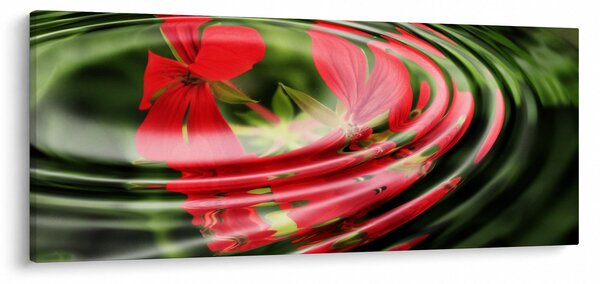 Absztrakt kép - virágok hullámokban (120x50 cm)
