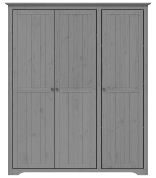 BODO szürke tömör fenyőfa ruhásszekrény 146x53,5x173 cm