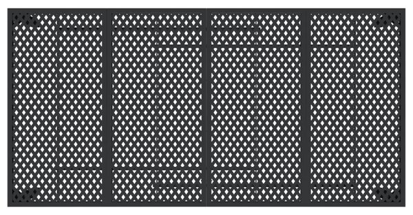 Antracitszürke acél kerti asztal 200 x 100 x 72 cm