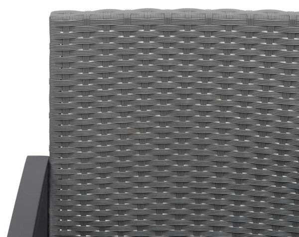 2 db sötétszürke polyrattan kerti étkezőszék