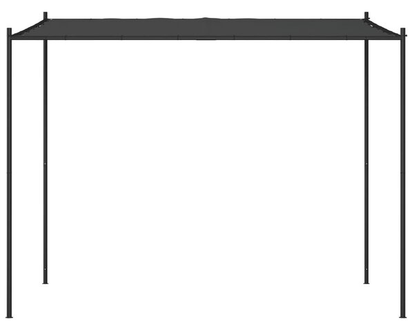Antracitszürke szövet és acél pavilon 3x3 m 180 g/m²