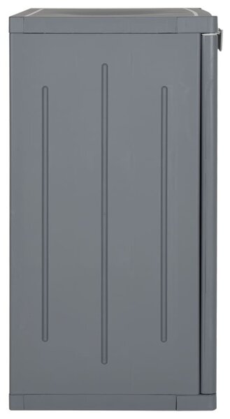 Szürke PP rattan kerti tárolószekrény 65 x 45 x 88 cm