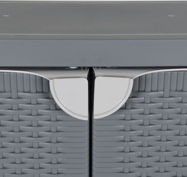 Szürke PP rattan kerti tárolószekrény 65 x 45 x 88 cm
