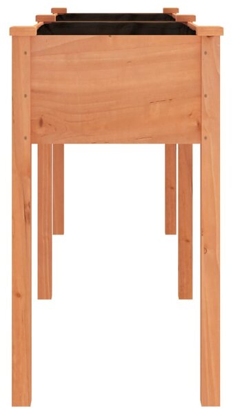 Barna tömör fenyőfa kerti ültetőláda béléssel 161x45x76 cm