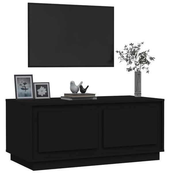 Fekete szerelt fa dohányzóasztal 102x50x44 cm