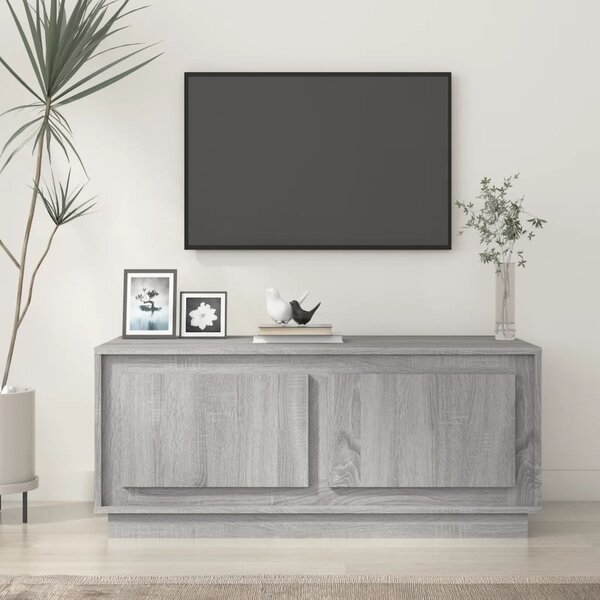 Szürke sonoma színű szerelt fa dohányzóasztal 102x50x44 cm