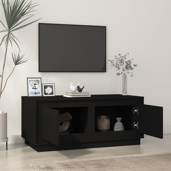 Fekete szerelt fa dohányzóasztal 102x50x44 cm