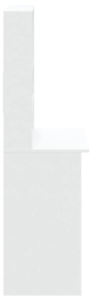 Fehér szerelt fa íróasztal polcokkal 102 x 45 x 148 cm