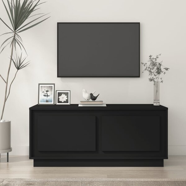 Fekete szerelt fa dohányzóasztal 102x50x44 cm