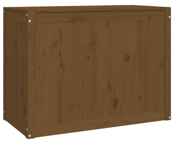 Mézbarna tömör fenyőfa szennyestartó láda 88,5 x 44 x 66 cm