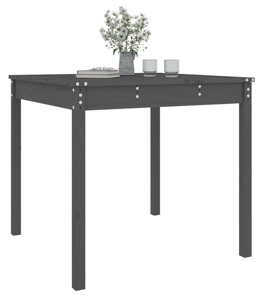Szürke tömör fenyőfa kerti asztal 82,5 x 82,5 x 76 cm