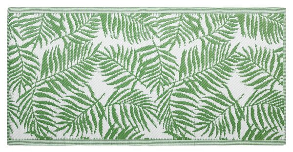 Egzotikus Pálmalevél Mintájú Világoszöld Kültéri Szőnyeg 90 x 150 cm KOTA
