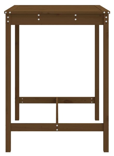 Mézbarna tömör fenyőfa kerti asztal 82,5 x 82,5 x 110 cm