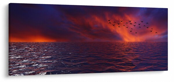 Tengeri kép a madarakkal (120x50 cm)