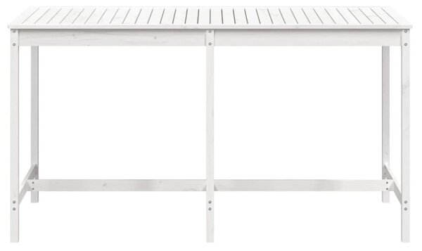 Fehér tömör fenyőfa kerti asztal 203,5x90x110 cm