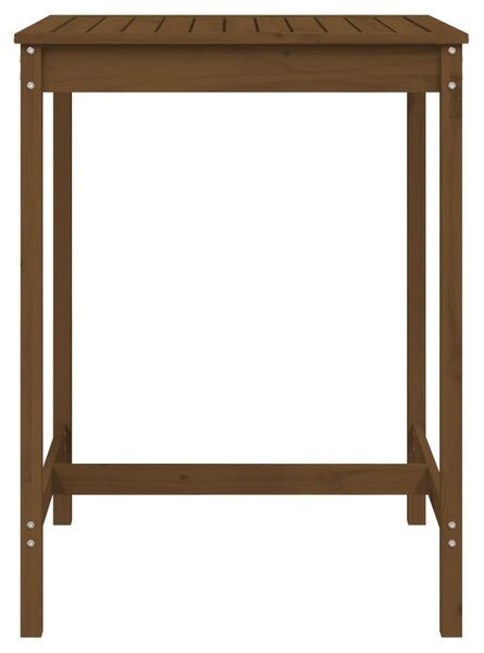 Mézbarna tömör fenyőfa kerti asztal 82,5 x 82,5 x 110 cm
