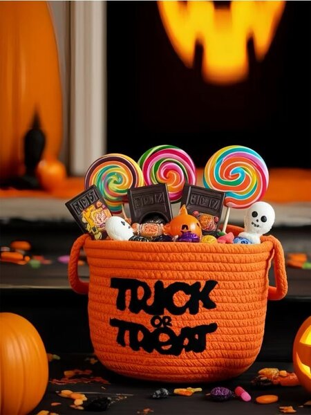 Sinsay - Tárolókosár halloween mintával - korallvörös