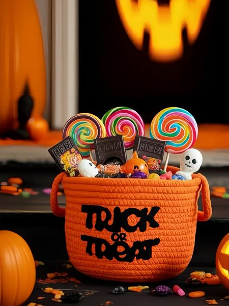 Sinsay - Tárolókosár halloween mintával - korallvörös